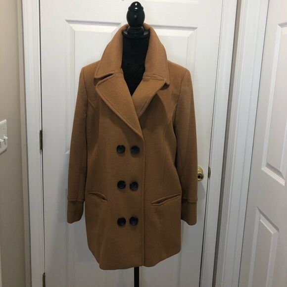 Monroe & Main tan button front pea coat size x large - Picture 3 of 14